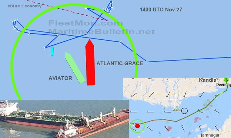 eBlue_economy_Tanker struck bulk carrier, ships remain coupled to avoid disaster, India