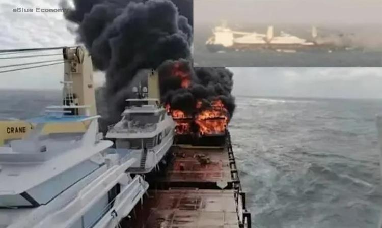 eBlue_economy_2 luxury yachts bound USA destroyed by fire on German freighter