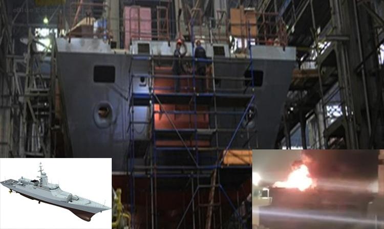 eBlue_economy_Major fire on Russian Navy missile corvette in S-Petersburg VIDEO
