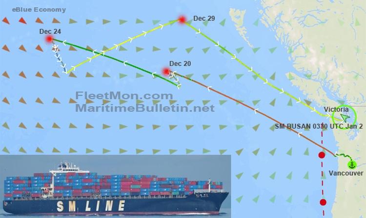 eBlue_economy_Post-Panamax container ship maimed by fuel in North Pacific, 11-day saga
