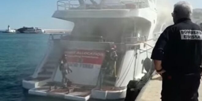 eBlue_economy_Yacht disabled by fire, Ibiza VIDEO